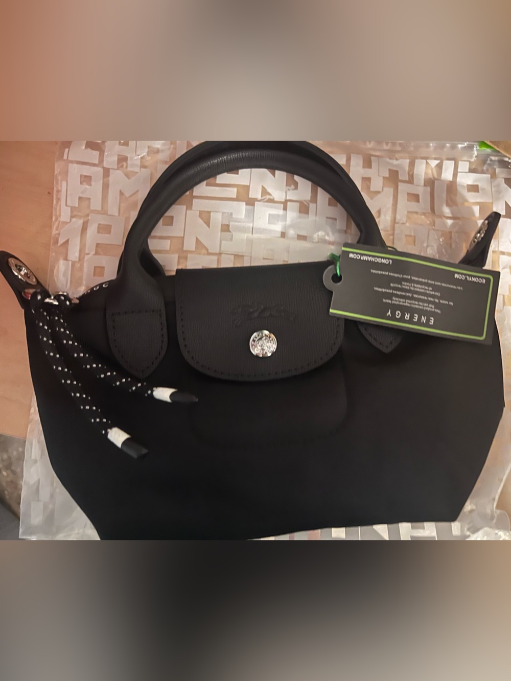 Longchamp  Le pliage energy econyl Black extra Small Top-Handle Bag xs $280 - Picture 5 of 8